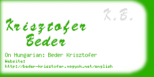 krisztofer beder business card